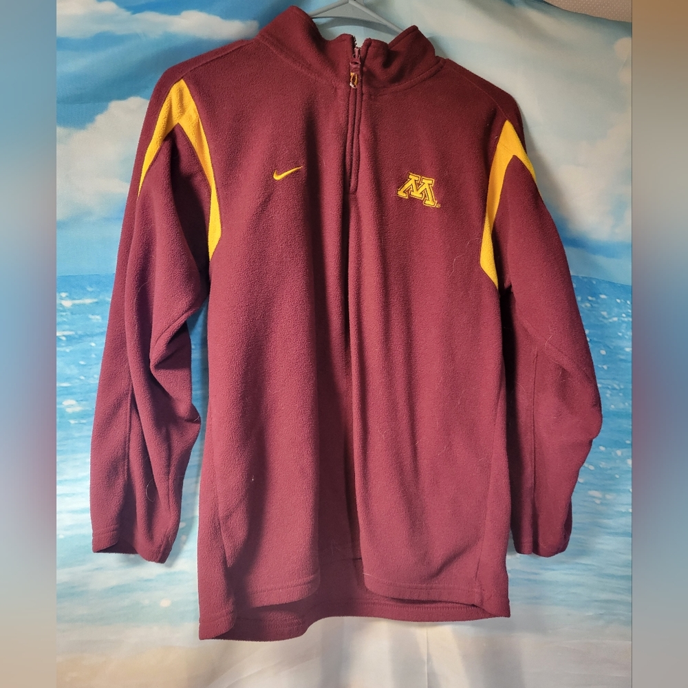 Nike Team Fleece Maroon & Gold U of M Minnesota Jacket Size Medium